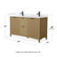 Palmilla 60" Freestanding Double Bathroom Vanity with Cultured Marble Top-48314152-48314155-204959696