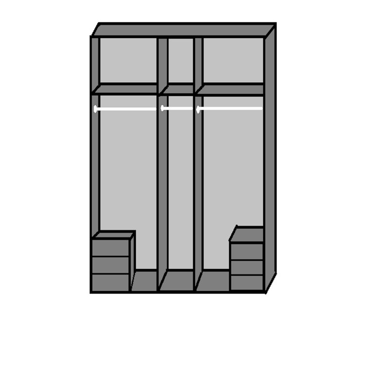 Harlis 4 Door Manufactured Wood Wardrobe