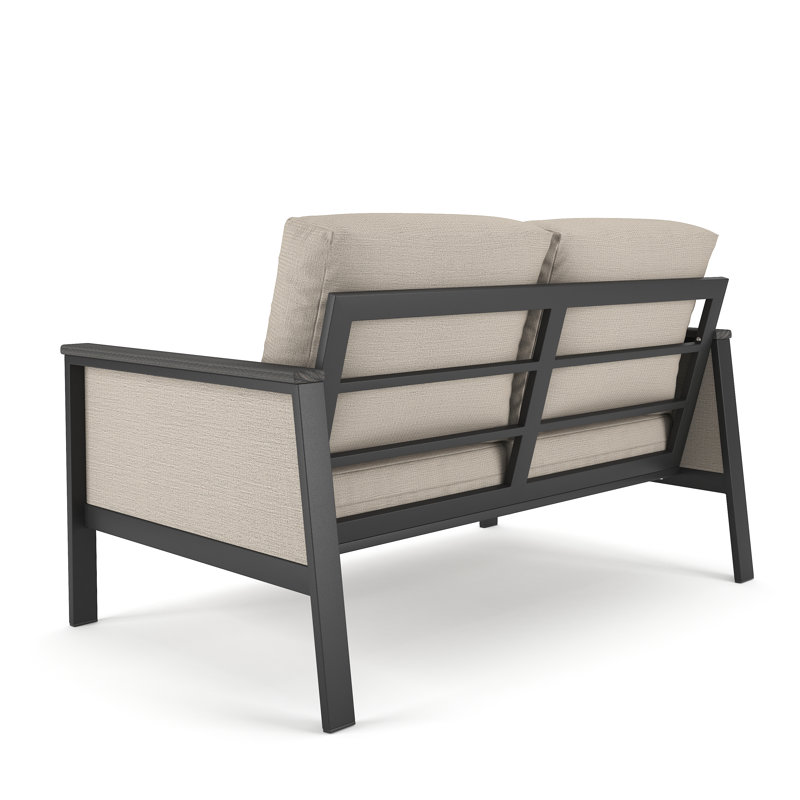 Townsend 55'' Wide Outdoor Loveseat with Sunbrella® Cushions, Cast Silver