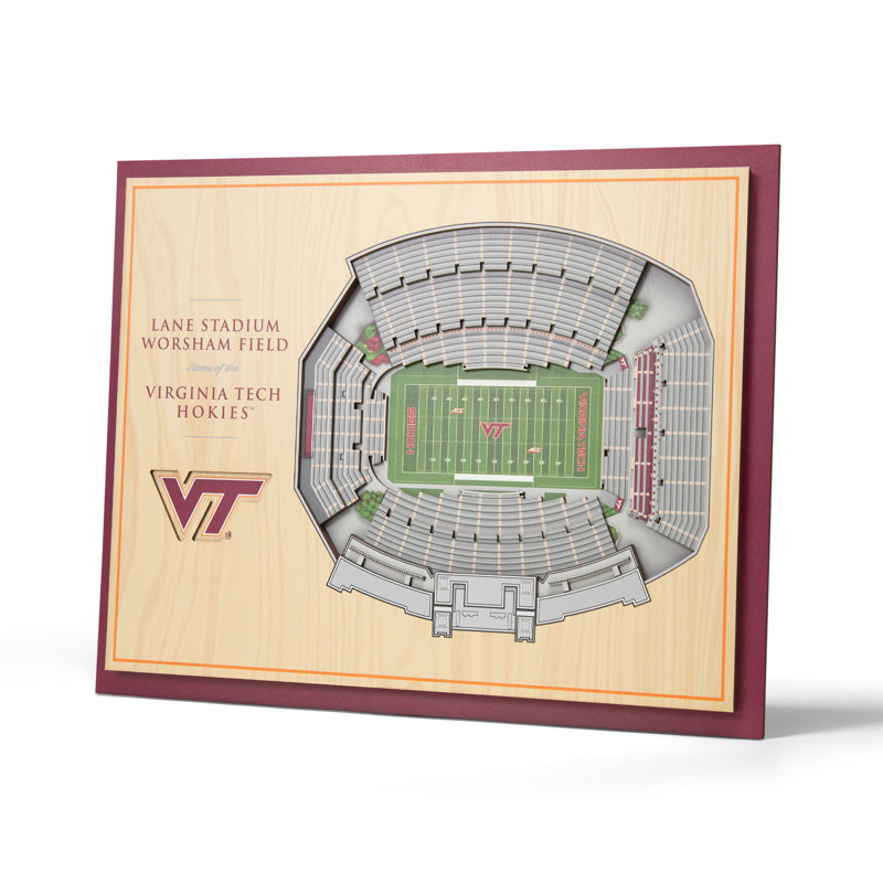 Virginia Tech Hokies 5-Layer StadiumView 3D Wall Art
