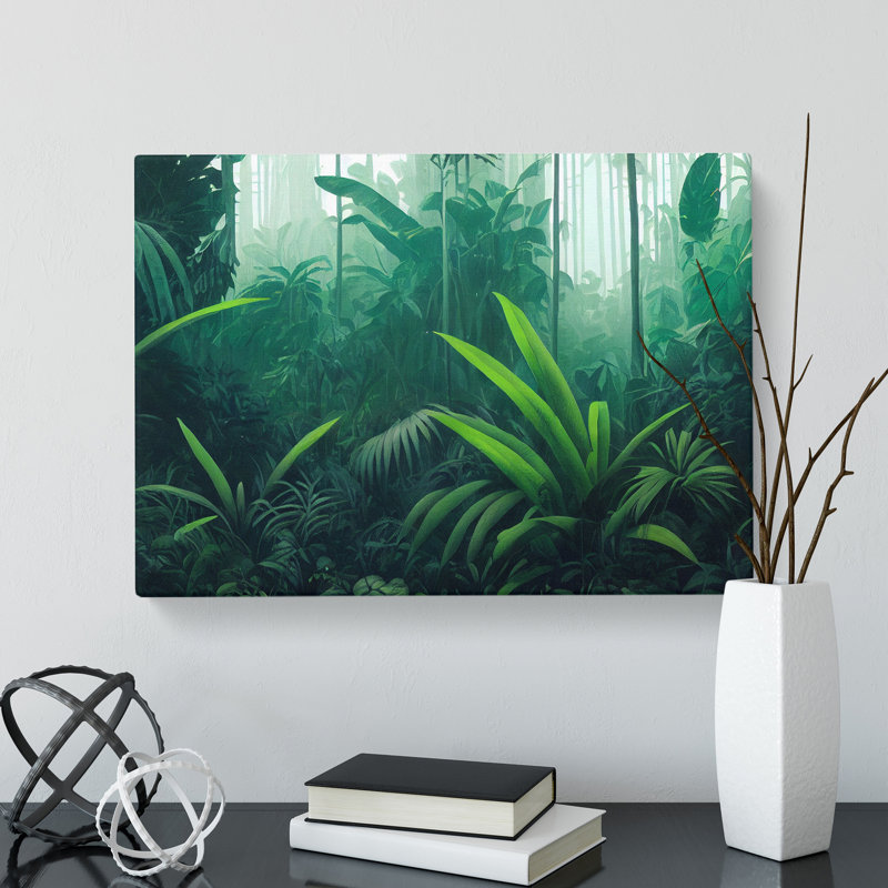 Jungle Plants - Wrapped Canvas Print, 35cm H x 50cm W x 3cm D