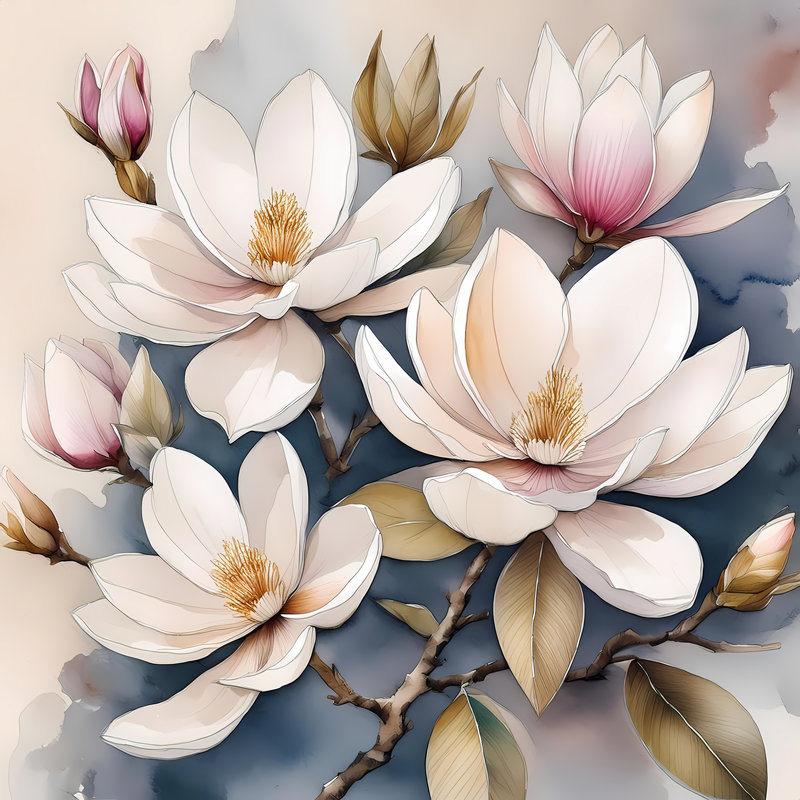 Magnolias doux, H 24 po x l 24 po