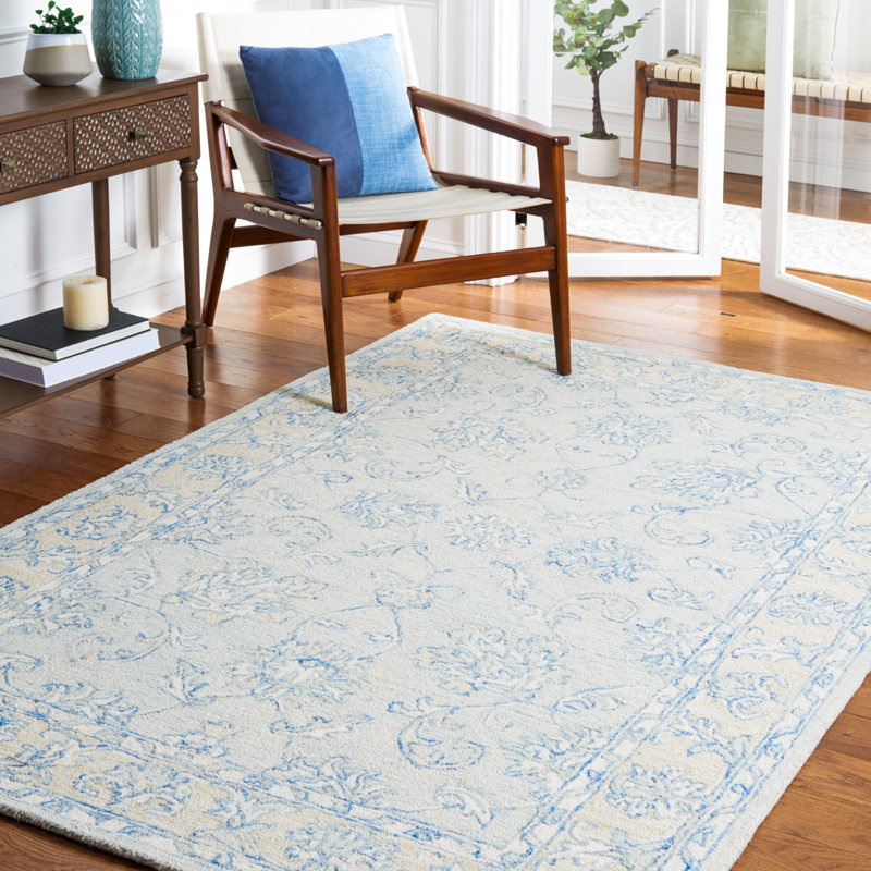 Schmier Hand Tufted Wool And Cotton With Latex Oriental Rug, Rectangle 10' x 14'
