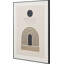 Art Deco Print With Linear Gold Detail And Black Frame - Single Picture Frame Print on Canvas