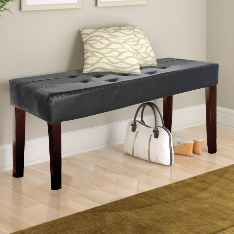 Banc de rangement en similicuir Rooker, Noir