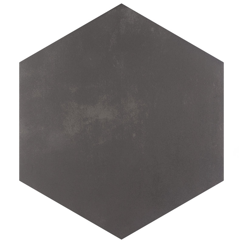 Horizon Hex 7-3/4" x 9"Porcelain Wall & Floor Tile, Black