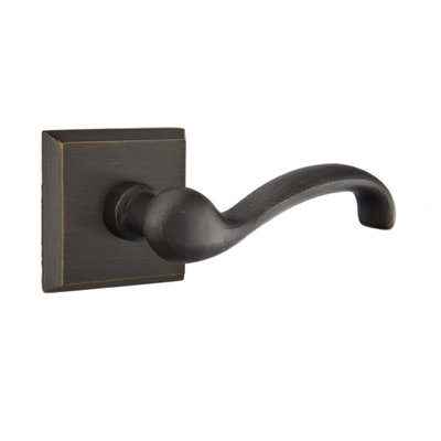 Teton Wave/Drop Passage (Hall & Closet) Door Lever with Square Rosette