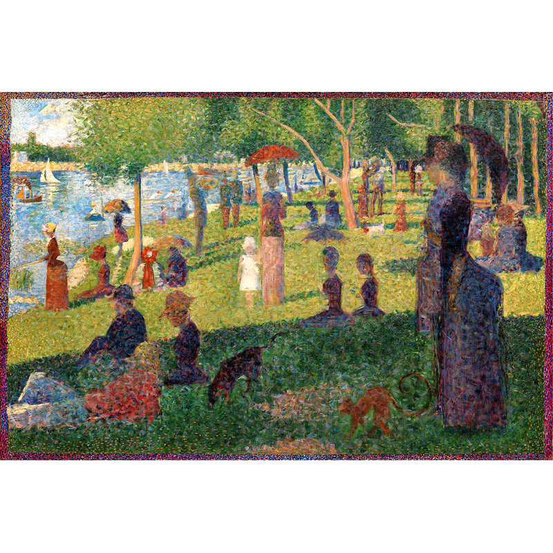 A Sunday On La Grande Jatte by Georges Seurat - Art Prints, 30cm H x 46cm W, Black Floater Framed
