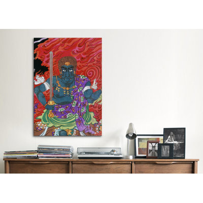 Acala (fudo) avec sabre japonais, reproduction sur toile tendue sur châssis