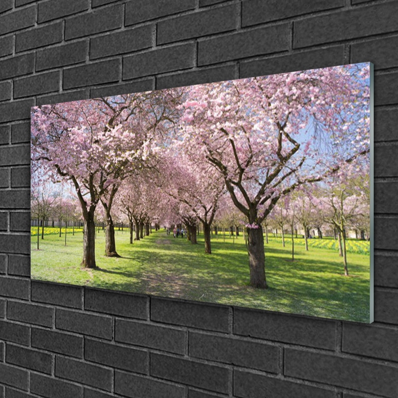 Nature Footpath Trees - No Frame Print on Glass