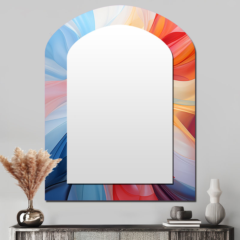 Labastide bleu rouge spirale fractale II, 43 po x 33 po