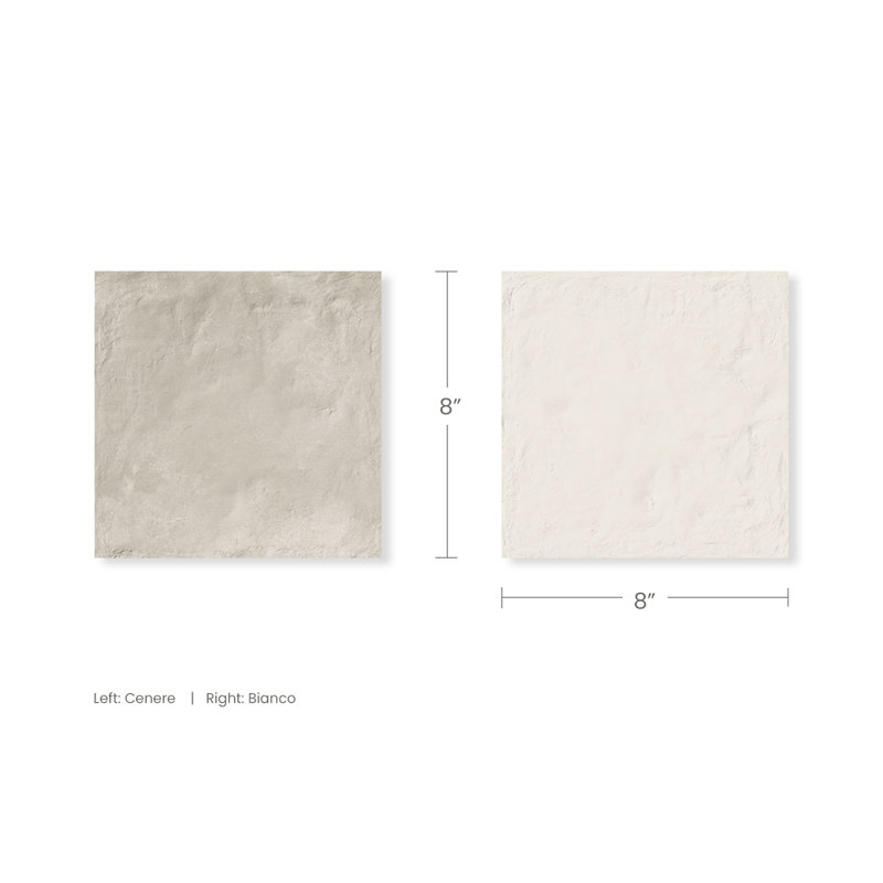 Carrelage en porcelaine 8x8 Autumn Essentials, Gris / Blanc