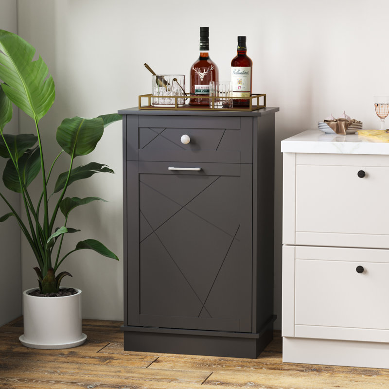 Poubelle en bois 10 gallons, Noir