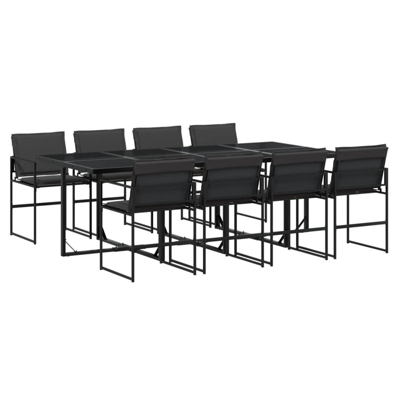  Garden Dining Set Black, Dark Grey