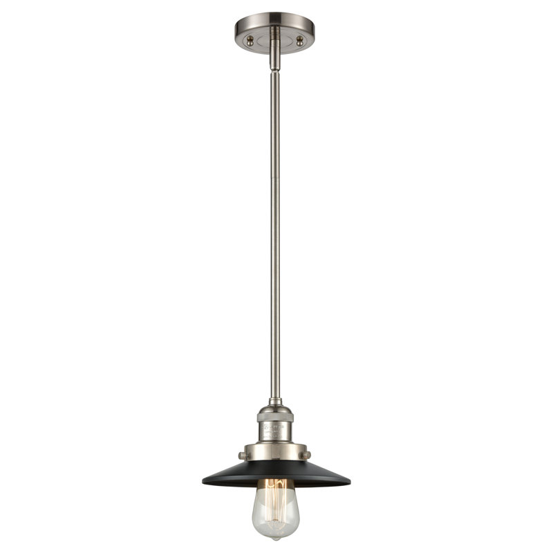 Luminaire suspendu conique à 1 lumière Gault, Nickel satiné brossé