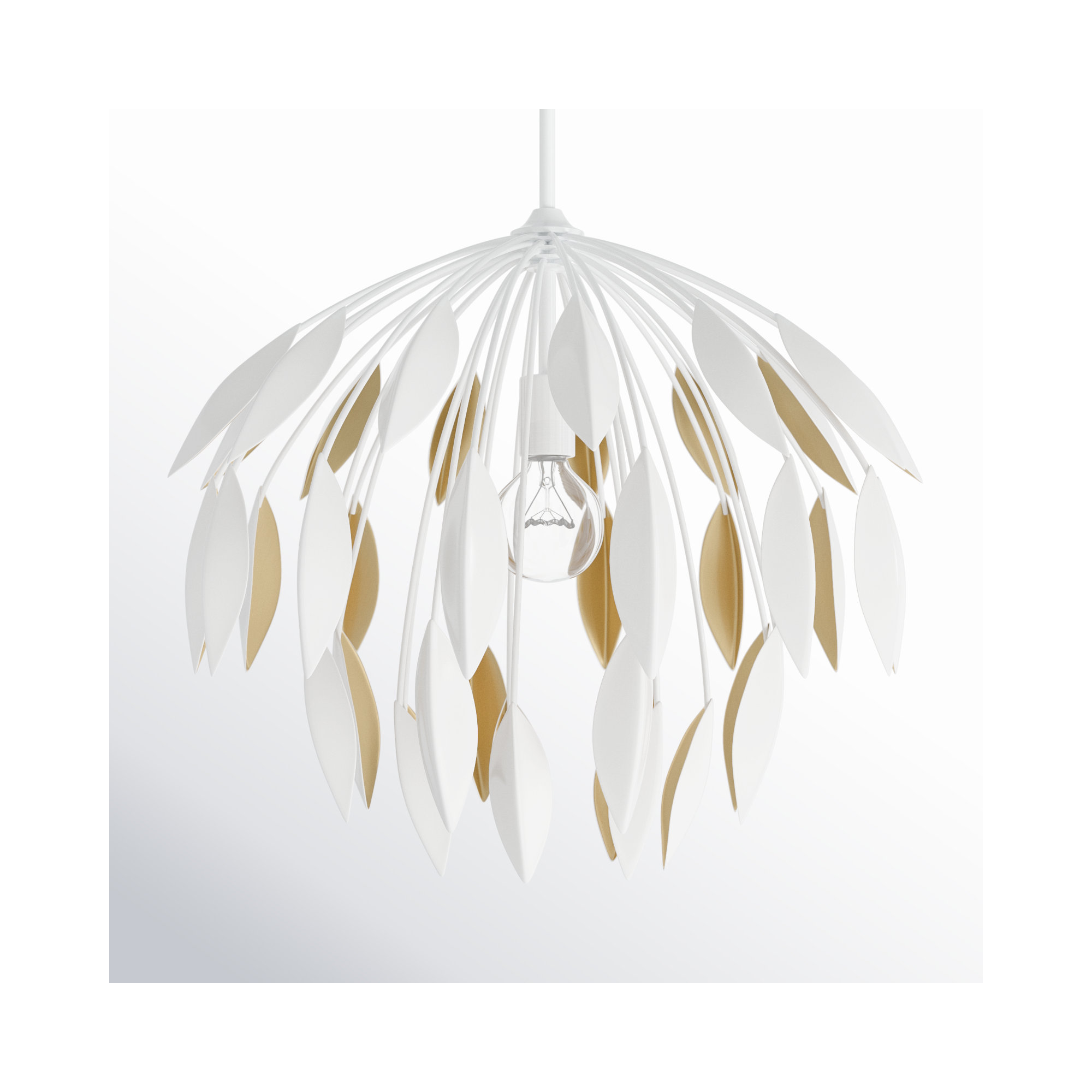 Single Light Dimmable Pendant, 68.75"H x 20"W x 20"D, White