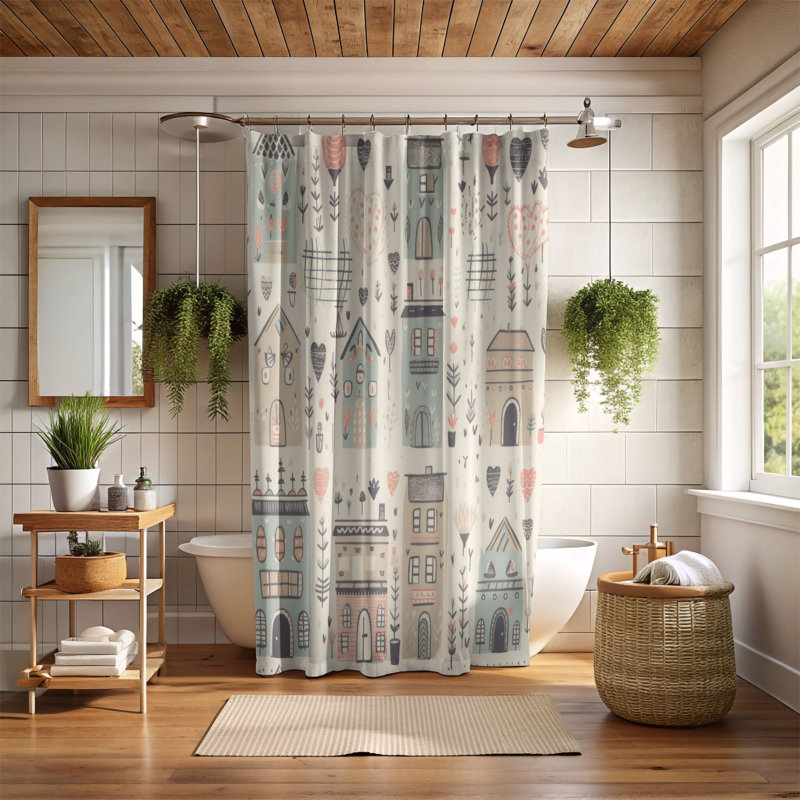 Rideau de douche Boho Hut - Premium, H 74 po x l 71 po