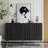 Modern Black Lacquered 4 Door Wooden Cabinet Sideboard Buffet Server Cabinet Storage Cabinet