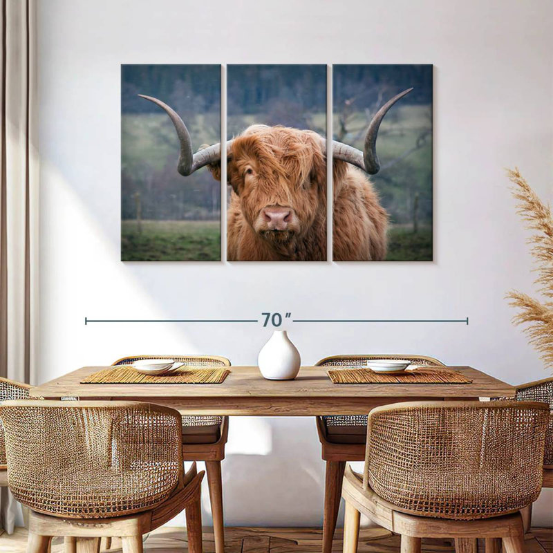 Brampt Wooly Highland Cow, H 36 po x l 57 po