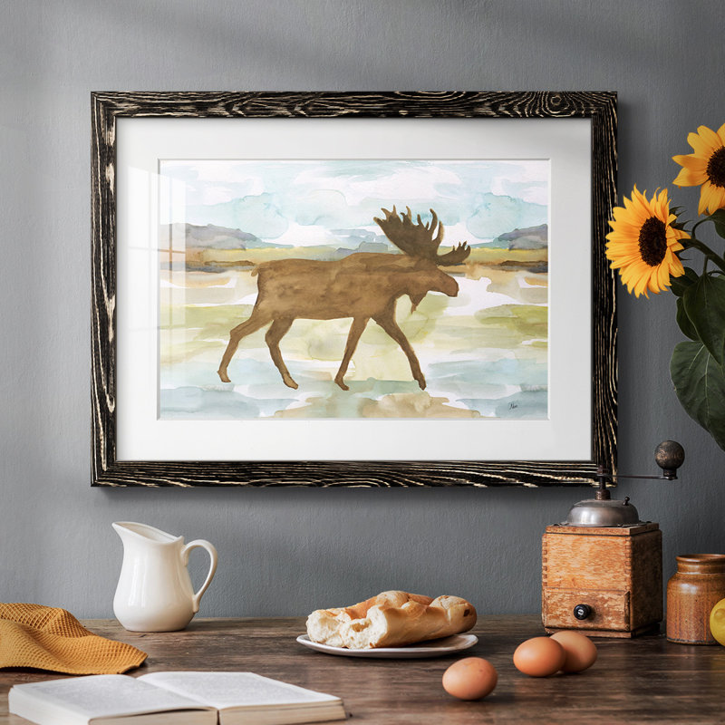 Mountain Moose - impression d'un cadre photo, Noir, H 28 po x l 42 po x P 1,5 po