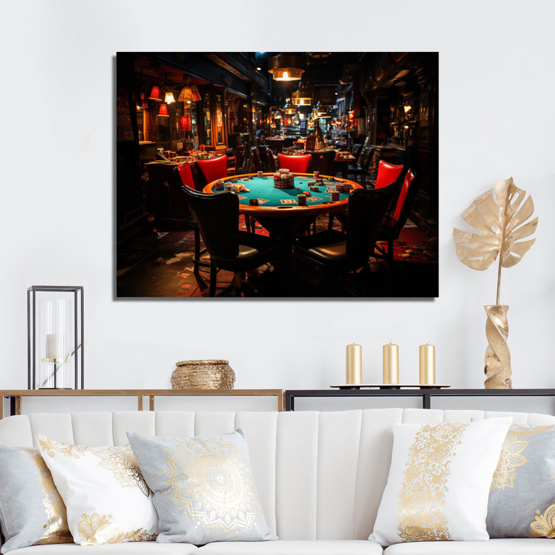 Art mural sur toile, "Casino Royale Blackjack II", 30" H x 40" W, Toile tendue