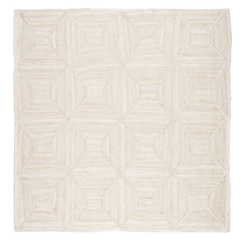 Nolita Jute / Sisal Geometric Area Rug in Off-White/Beige, Rectangle 2' x 3'