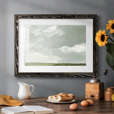 Gris gris ciel II - reproduction encadrée rustique avec tableau mat