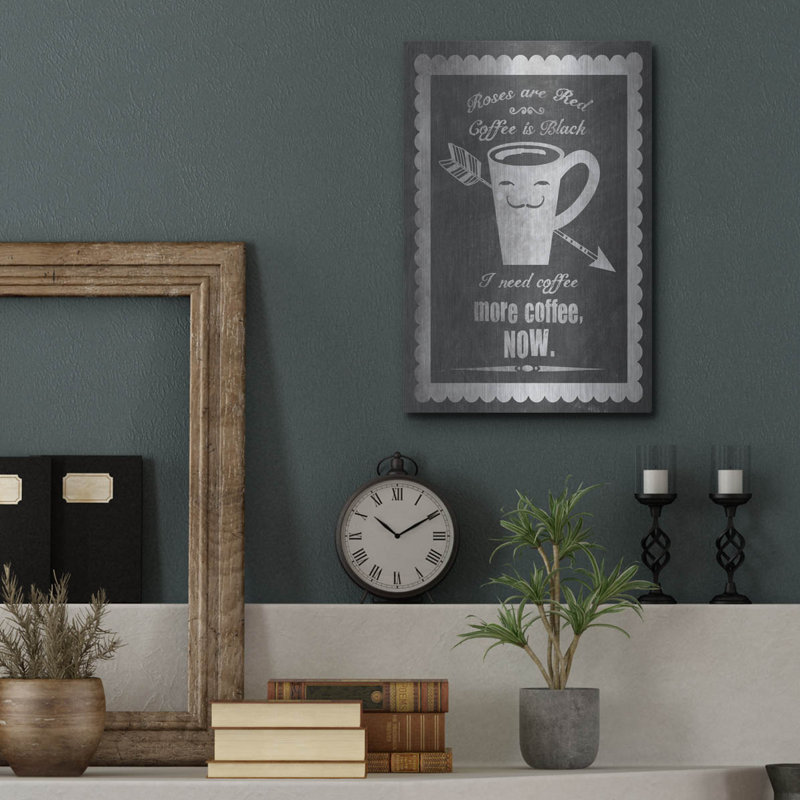 «Roses Coffee» par Erin Clark, art mural en métal, H 16 po x l 12 po