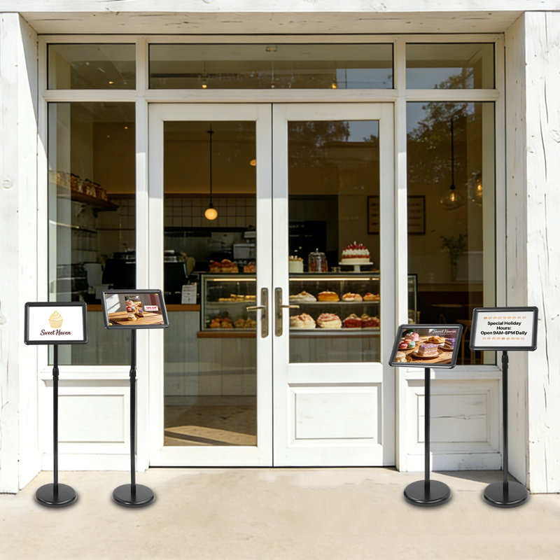 4 paquets de supports à enseignes réglables sur pied