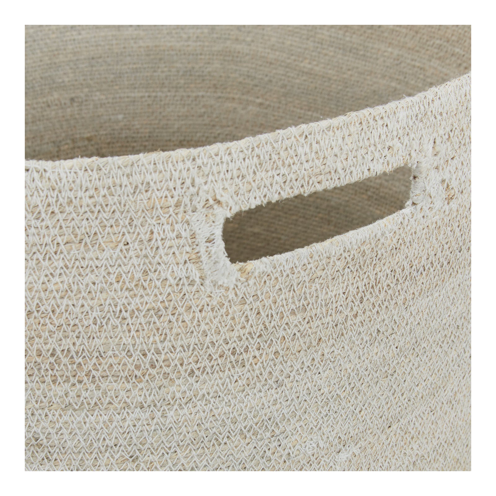 Laundry Hamper with Handles, White