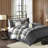 7 Piece Herringbone Comforter Set Grey