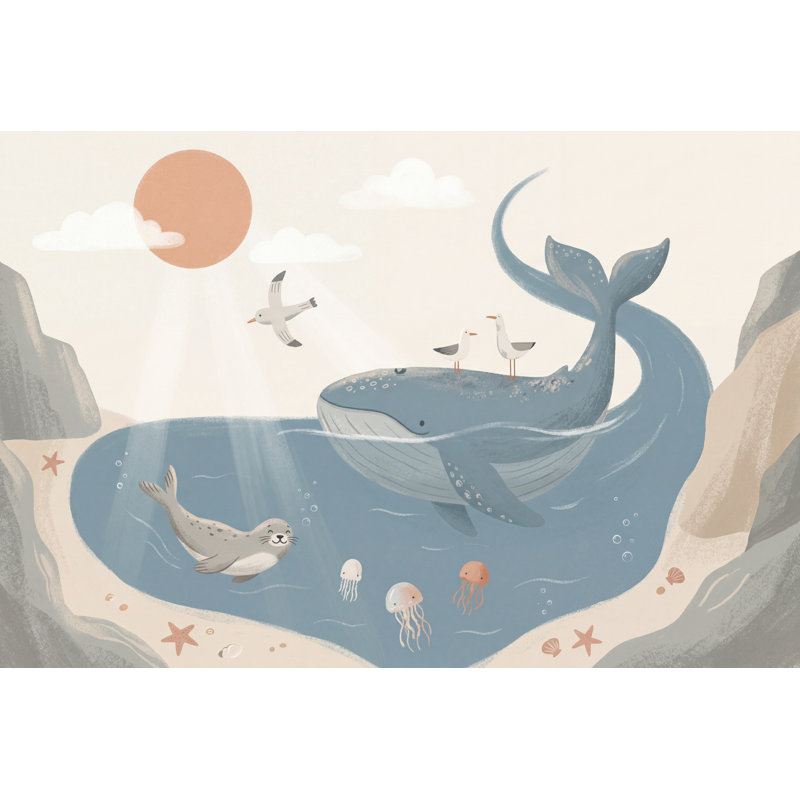 Murale baleine, 200 po x 120 po, Peler et coller