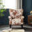 Mid Century Modern Wingback Armchair, Upholstered Fabric High Back Accent Chair With Solid Wood Legs, Tufted Club Chair For Living Room, Bedroom, Home Office