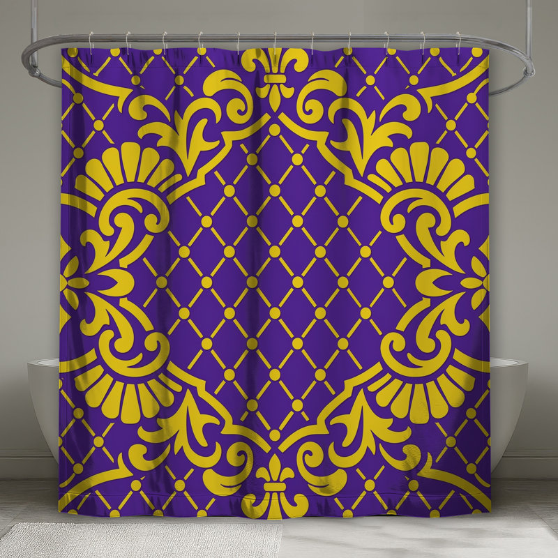Rideaux de douche baroques violets extra longs, 70in W x 72in H