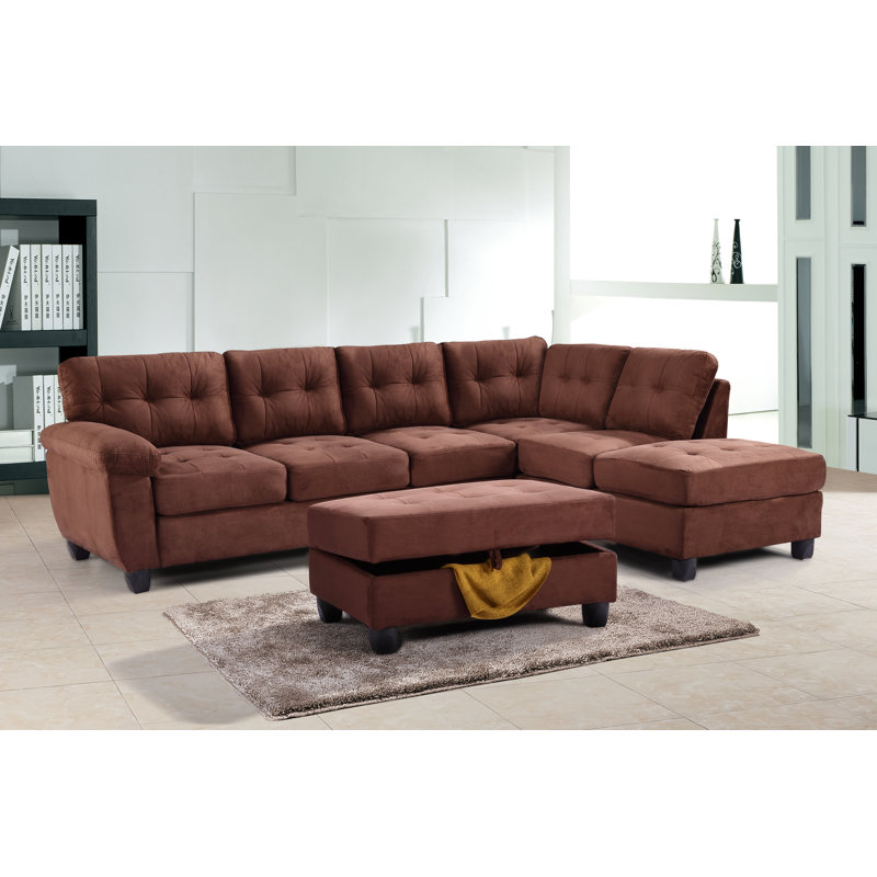 Benton Upholstered Ottoman, Chocolate