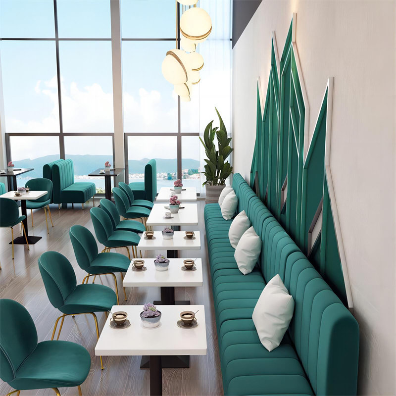 Banc rembourré en velours, Vert