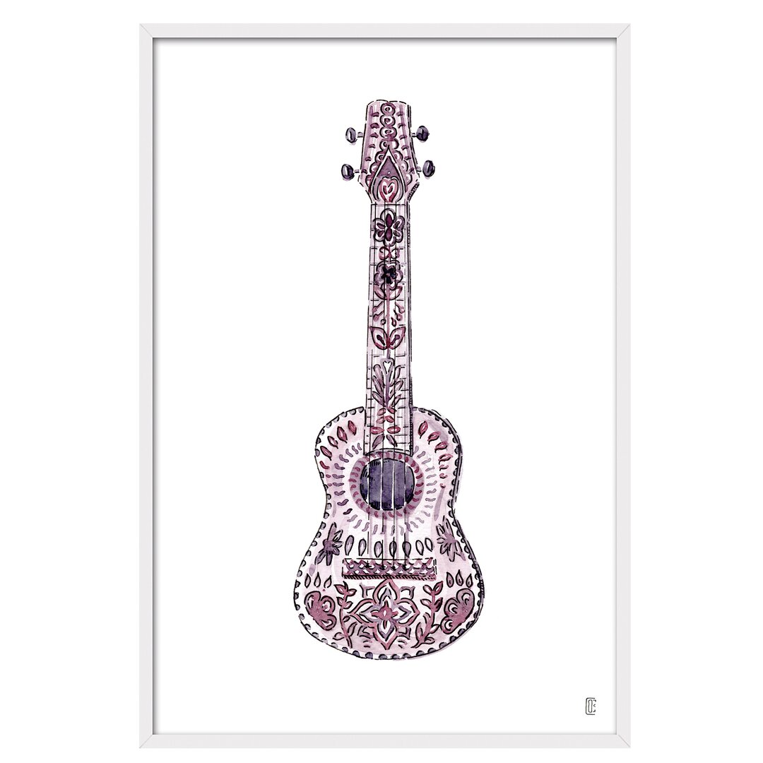 Gerahmtes Poster Guitar von César Ortiz Echagüe