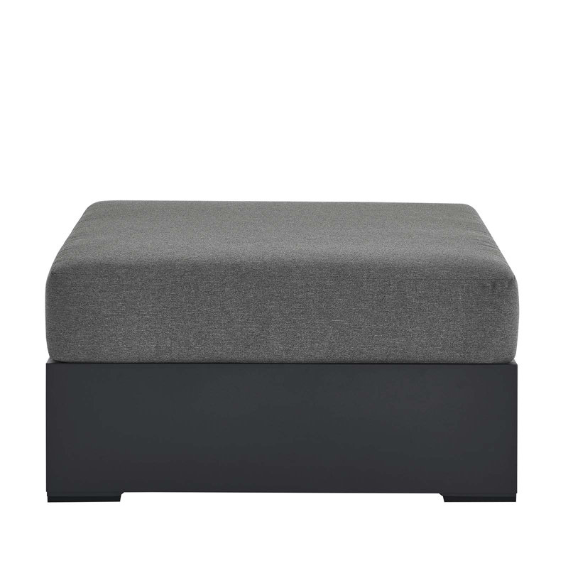 Tahoe Metal Outdoor Ottoman, Charcoal