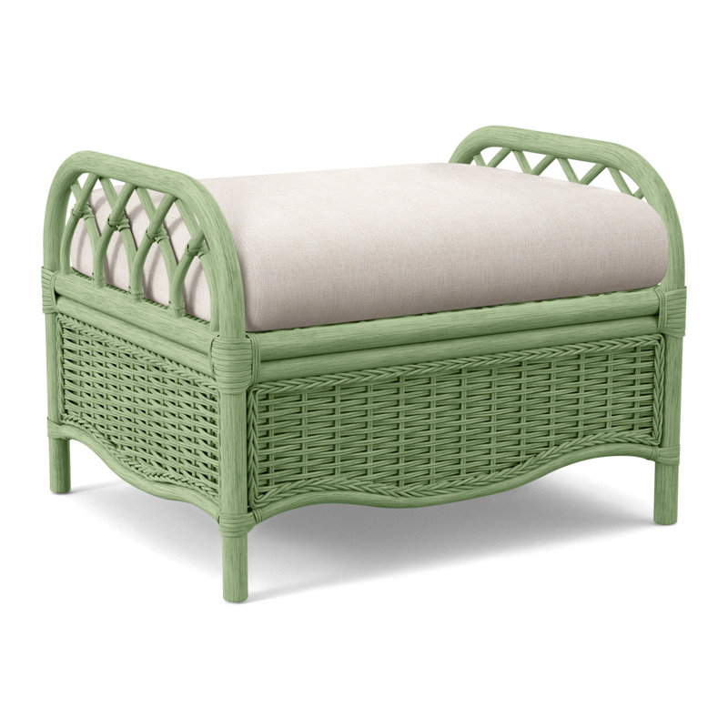 Everglade Ottoman, White Sugar Performance; 0863-91, Celery