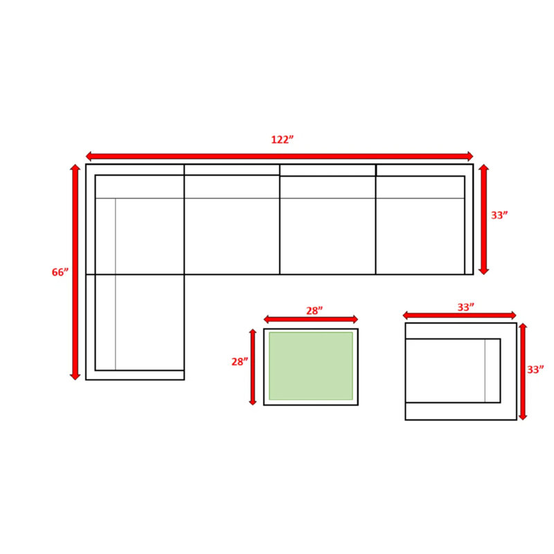 Canapé modulaire de luxe en rotin 7 pièces avec coussins
