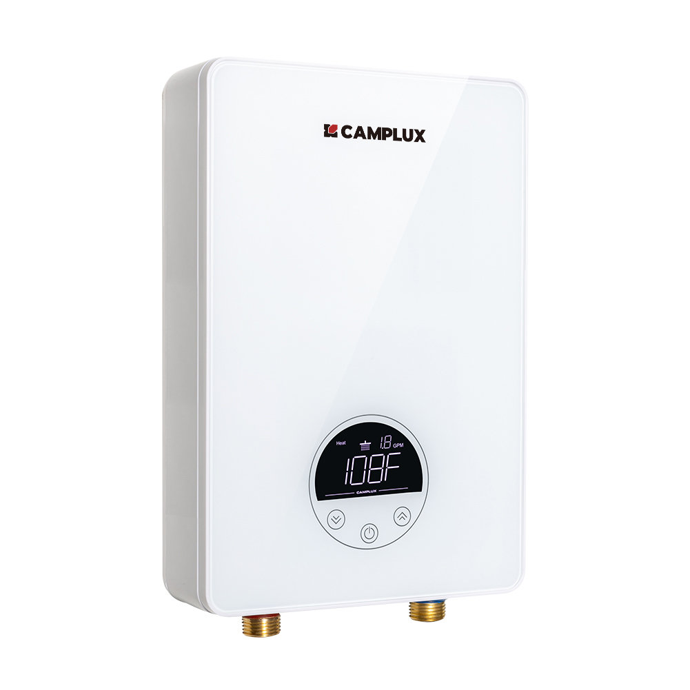CAMPLUX 1.8 GPM Tankless Electric Water Heater 6kW 240V, TE06BPro Black Camplux