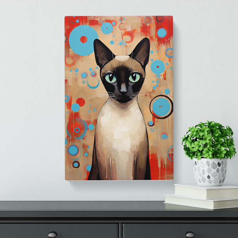 Siamese Cat Modern No.2 - Wrapped Canvas, 76cm H x 50cm W x 3cm D