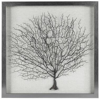 Silver Tree Roots Shadow Box Wall Décor Red Barrel Studio