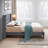 Contemporary Button Tufted-Upholstered Bed With Wings Design