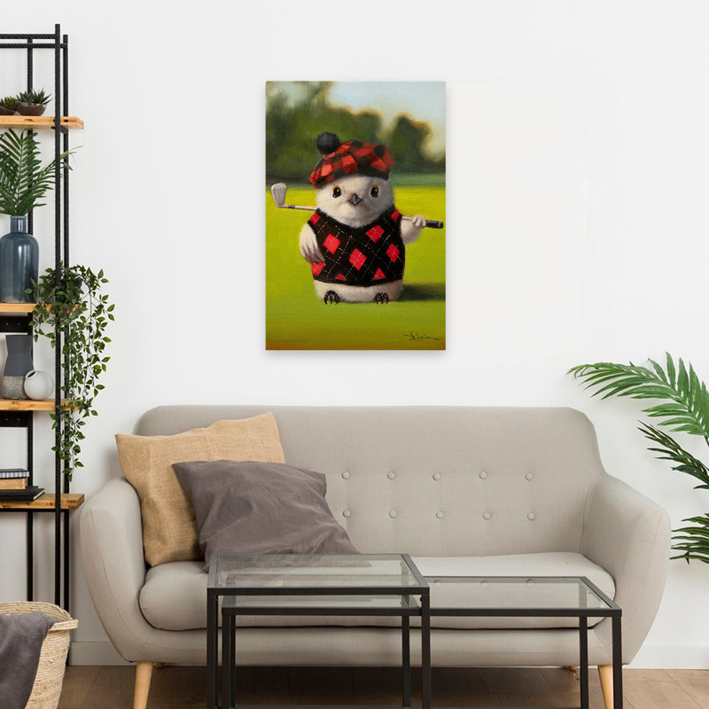 Birdie Swing - Art animalier surréalisme urbain et pop novateur, H 24 po x l 16 po