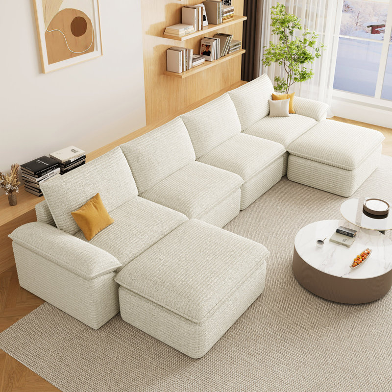 Canapé modulaire Boneless 141 po Cloud, Blanc
