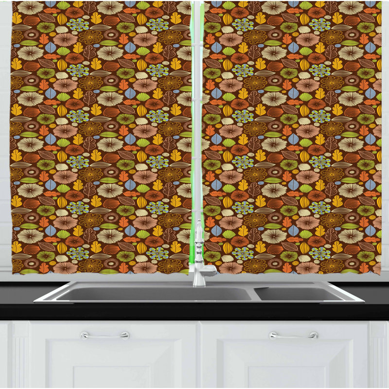 Floral Tailored Kitchen Curtain