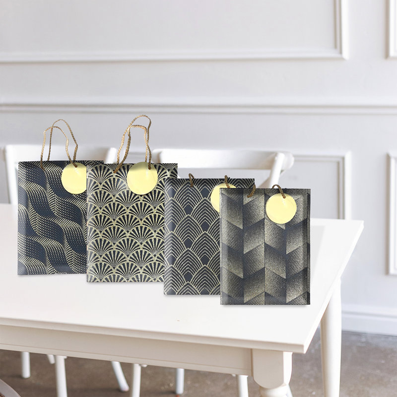 Ensemble de 12 sacs-cadeaux assortis moyen brillant foncé