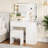  Vanity Desk with Mirror and Lights - Modern Makeup Dressing Table with Outlets, Storage Stool, 4 Drawers & Hair Dryer Holder - 3 Colors LED Vanity Mirror, Vanities for Bedroom-832642357