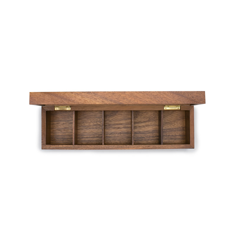 Ironwood Gourmet Gourmet Wood Tea Box, 3.75" H x 14.75" W x 4.38" D